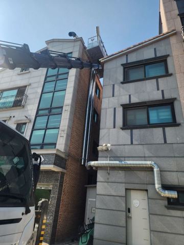 스카이차 덕트 작업 사진