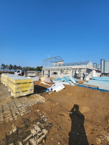 스카이차 작업 현장 사진