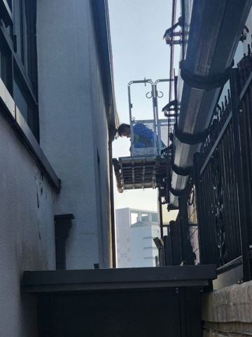스카이차 작업 현장 사진